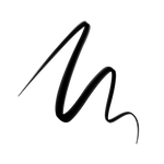 Last inn bildet i Galleri-visningsprogrammet, Flytende eyeliner-strek på hvit bakgrunn, organisk og presis linje.